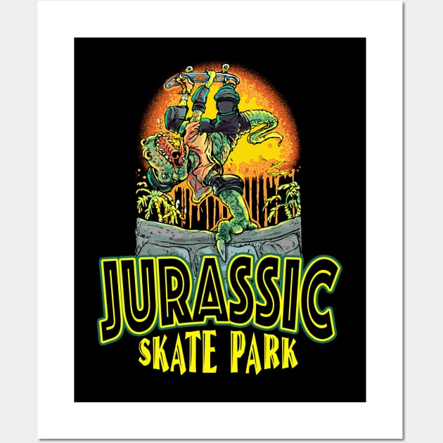 Jurassic Skateboard Park Wall Art by Mudge